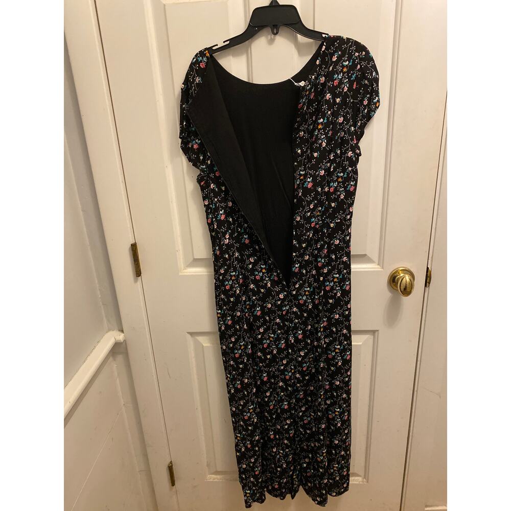 Brand New Hayden Los Angeles Women's Size Large Black Floral Print Midi Dress - Picture 5 of 6